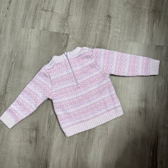 Vintage Girl's Purple Winter Printed Crew Neck Pull Over Sweater 12 Month - Picture 6 of 6